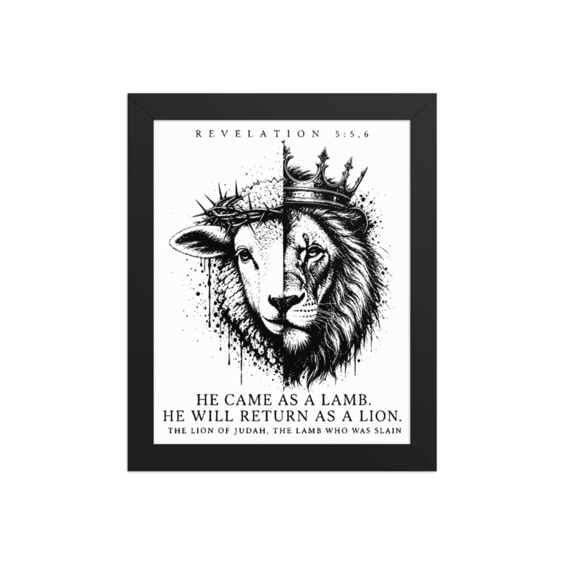 PROTOTOKOS — Lion of Judah · Lamb Slain Framed Poster